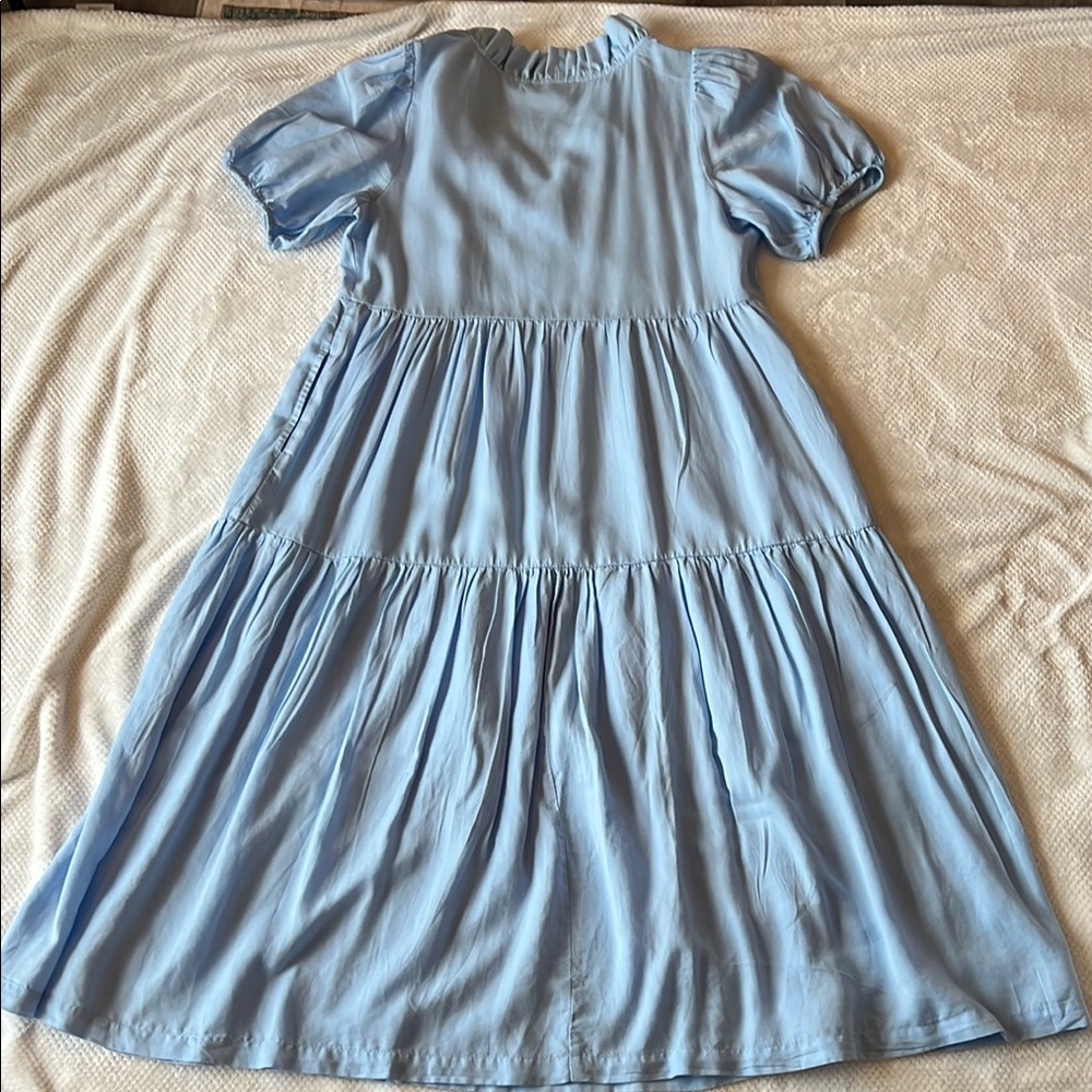 Light Blue Ruffled Collar Maxi Dress - Picture 4 of 5